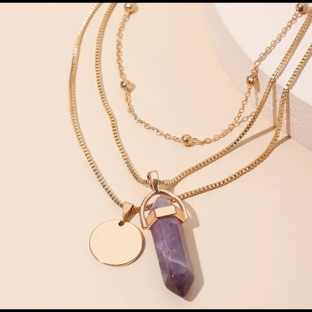 Layered Necklace with Pendant